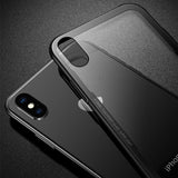 Tempered Glass Transparent Clear Bumper Phone Case Back Cover - iPhone XS Max/XR/XS/X/8 Plus/8/7 Plus/7/6s Plus/6s/6 Plus/6 - halloladies