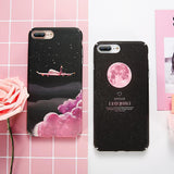 Luminous Moon Airplane Phone Case Back Cover - iPhone XS Max/XR/XS/X/8 Plus/8/7 Plus/7/6s Plus/6s/6 Plus/6 - halloladies
