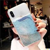 Cartoon Whale Fish Glitter Star Dynamic Liquid Quicksand Phone Case Back Cover - iPhone 12/12pro/12 promax/12mini/11/11pro/11promax/XS Max/XR/XS/X/8 Plus/8/7 Plus/7/6s Plus/6s/6 Plus/6 - halloladies