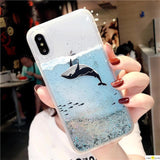 Cartoon Whale Fish Glitter Star Dynamic Liquid Quicksand Phone Case Back Cover - iPhone 12/12pro/12 promax/12mini/11/11pro/11promax/XS Max/XR/XS/X/8 Plus/8/7 Plus/7/6s Plus/6s/6 Plus/6 - halloladies