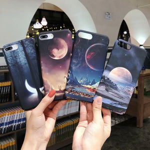 Space Planet Moon Phone Case Back Cover - iPhone XS Max/XR/XS/X/8 Plus/8/7 Plus/7/6s Plus/6s/6 Plus/6 - halloladies